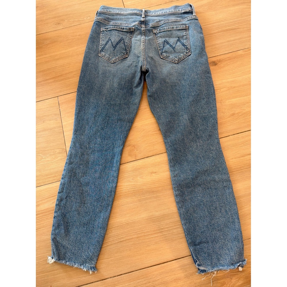 Mother The Stunner Ankle Fray Jeans Crate Digger Blue High Rise Skinny Size 29 - Picture 5 of 8
